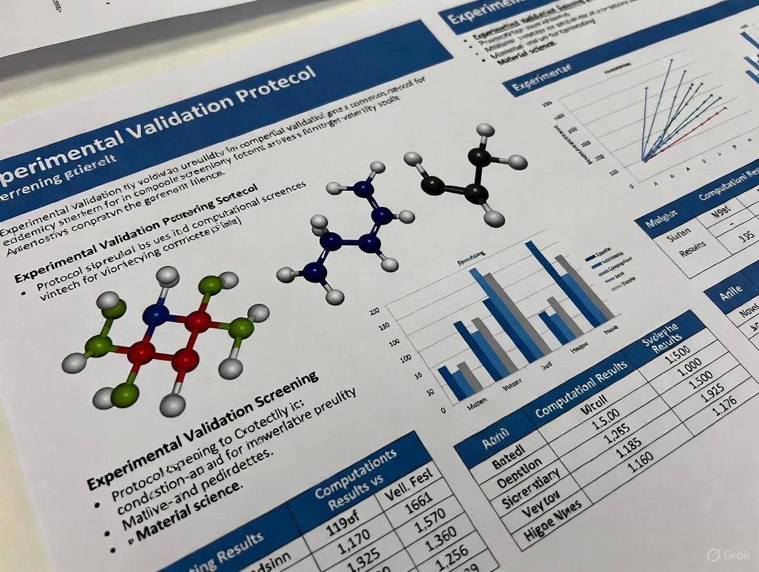 From In Silico to In Vitro: A Comprehensive Protocol for Experimental Validation in Computational Screening