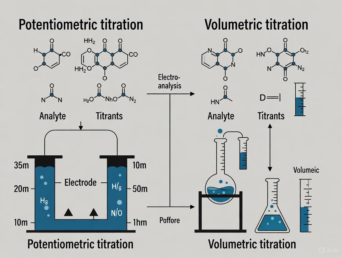 Method Validation in Titration: A Comprehensive Guide to Potentiometric vs. Volumetric Analysis for Pharmaceutical Scientists