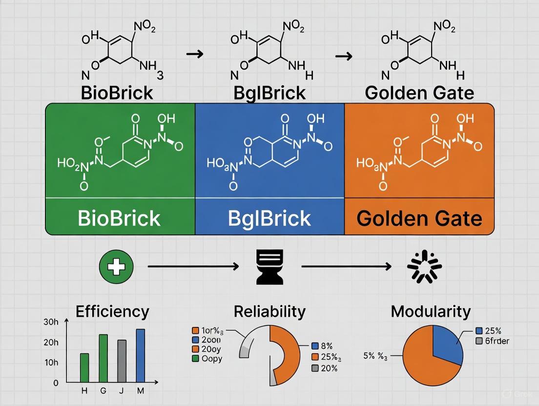 BioBrick vs BglBrick vs Golden Gate: A Comprehensive Comparative Analysis for Synthetic Biology and Drug Development