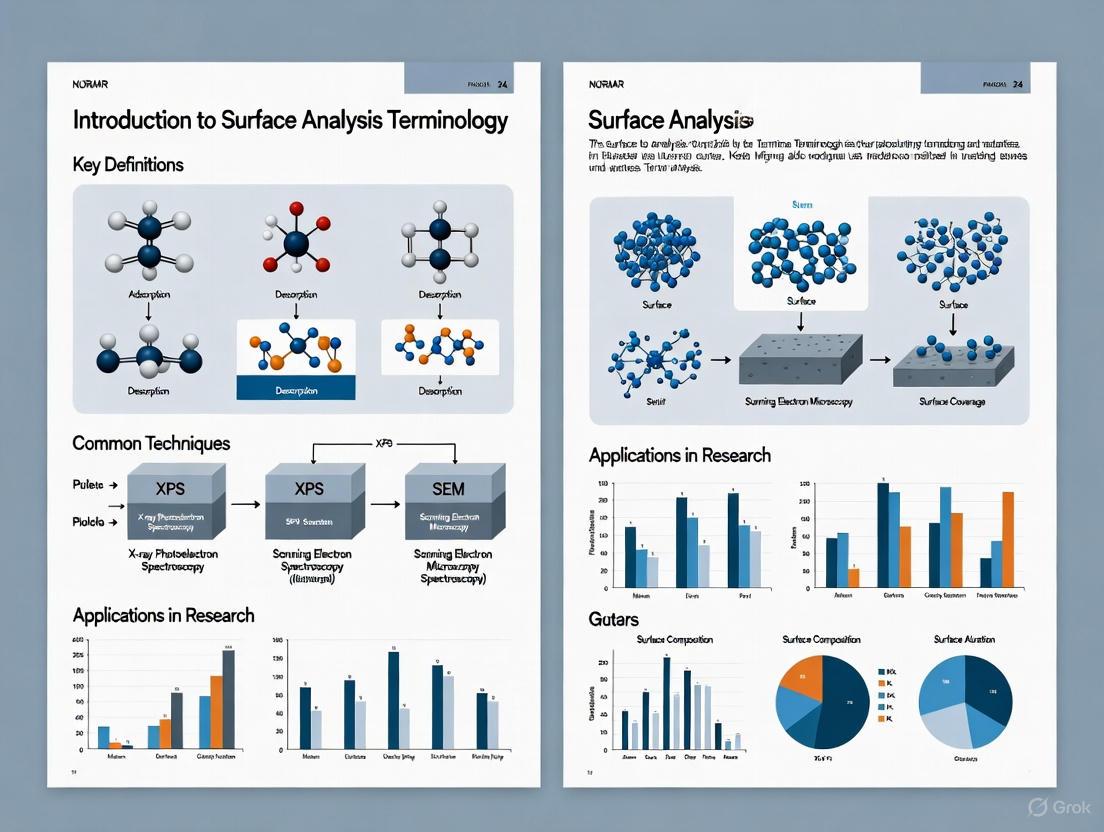 Surface Analysis Terminology: A Foundational Guide for Drug Development and Biomedical Research