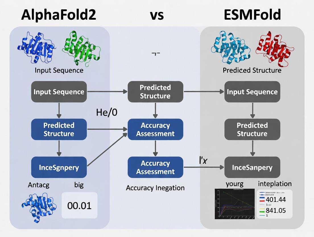 AlphaFold2 vs. ESMFold: A Comprehensive Accuracy Analysis for Protein Structure Prediction in Biomedical Research