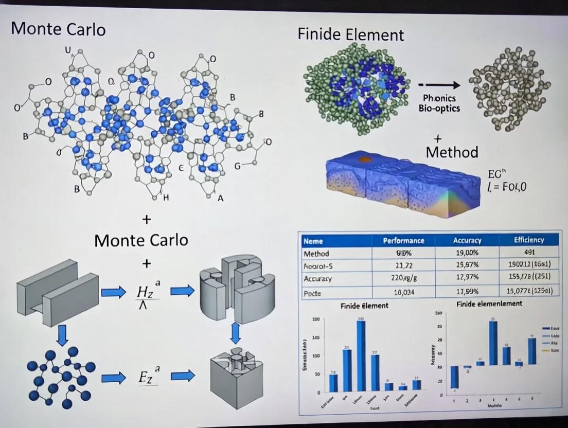 Monte Carlo vs Finite Element Method: A Comprehensive Guide for Simulating Light Propagation in Biological Tissues