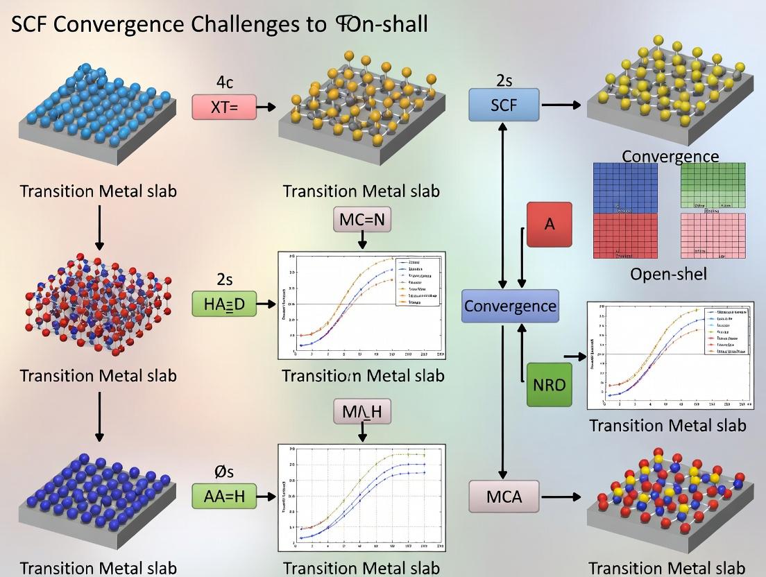 Overcoming SCF Convergence Challenges in Open-Shell Transition Metal Slabs: A Computational Guide for Catalyst and Drug Discovery