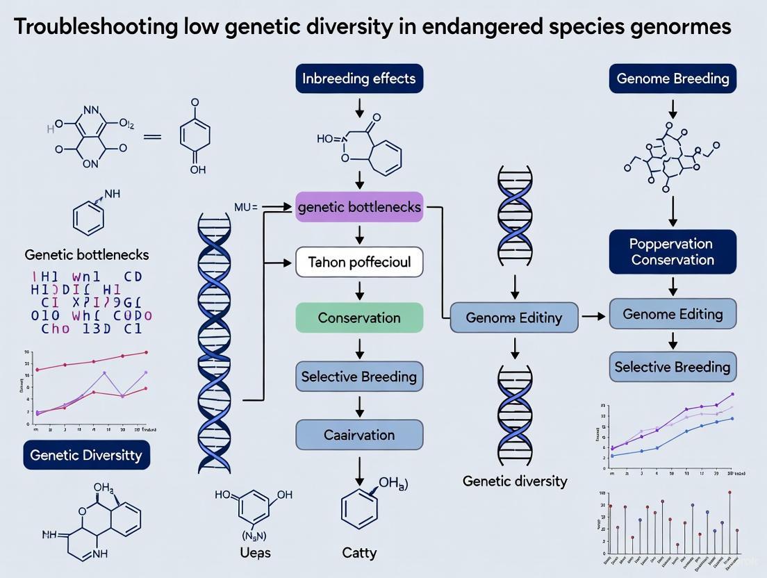 Beyond the Bottleneck: Advanced Genomic Strategies for Diagnosing and Treating Low Genetic Diversity in Endangered Species