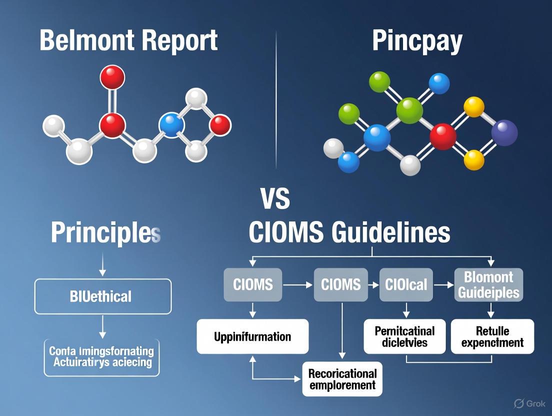 Belmont Report vs. CIOMS Guidelines: A Comparative Framework for Ethical Clinical Research