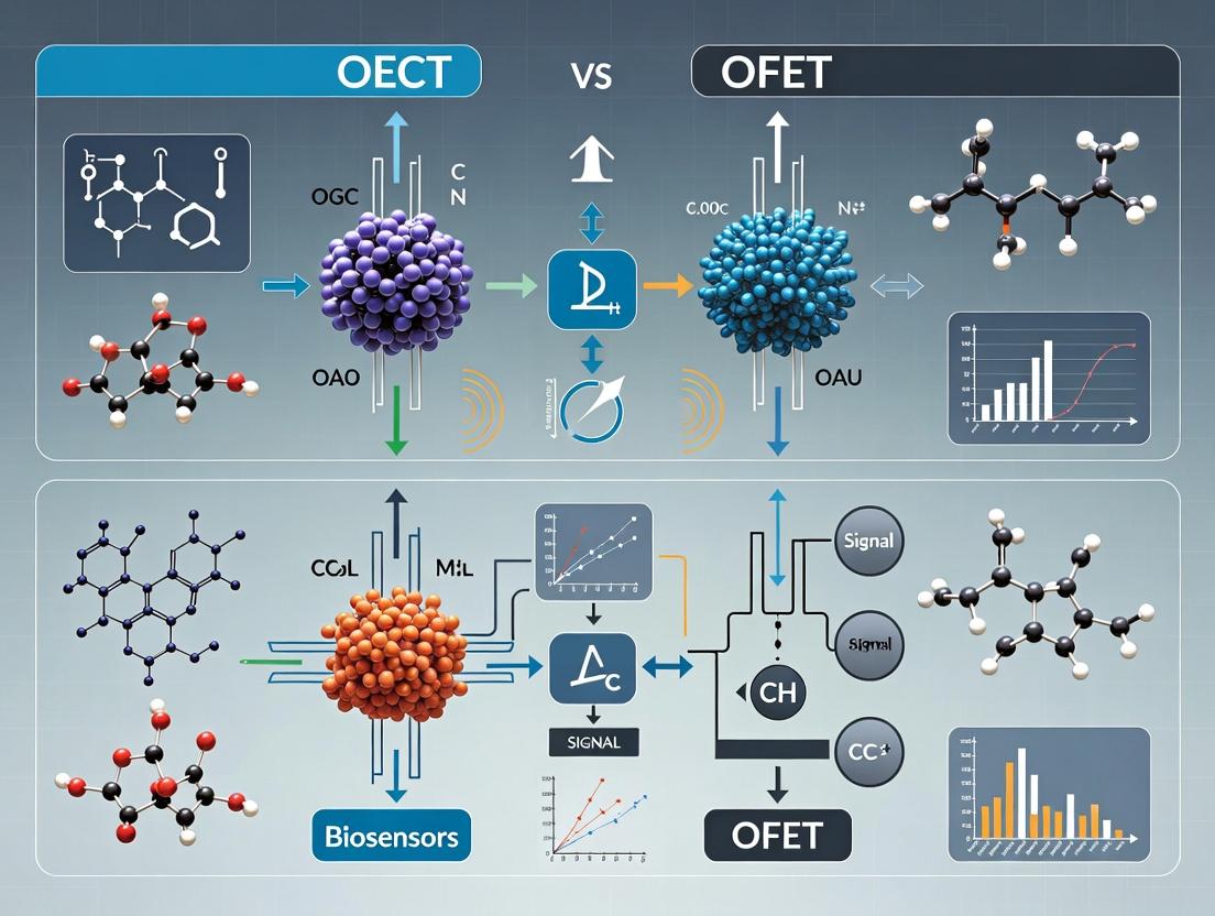 OECT vs OFET Biosensors: A Comparative Guide for Biomedical Researchers and Developers