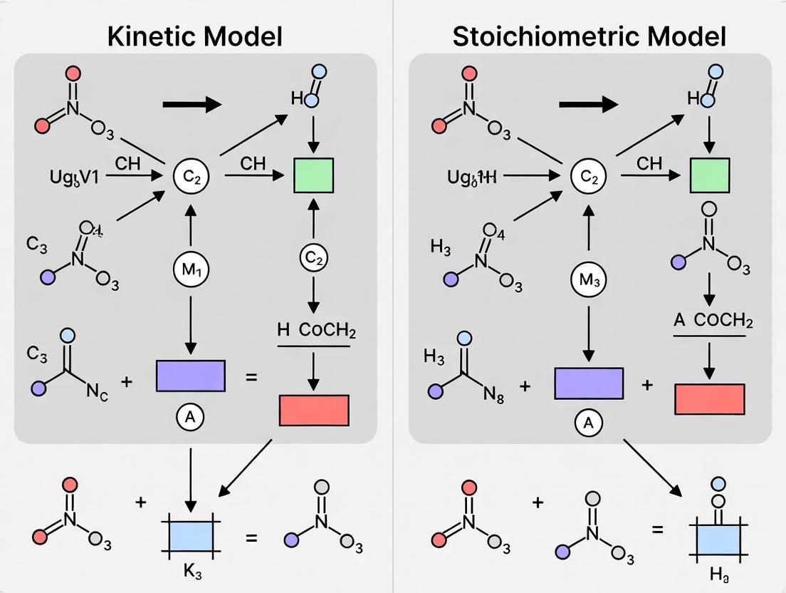 Kinetic vs. Stoichiometric Metabolic Models: A Comprehensive Guide for Biomedical Research and Drug Development