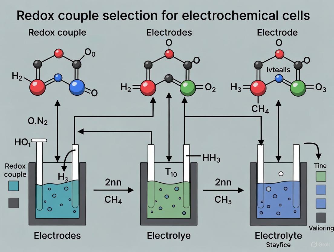 Strategic Redox Couple Selection for Advanced Electrochemical Cells: A Guide for Biomedical Researchers