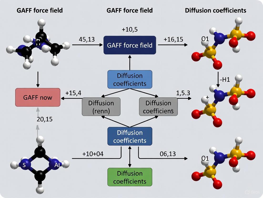 Benchmarking the GAFF Force Field: A Practical Guide for Predicting Molecular Diffusion in Drug Development
