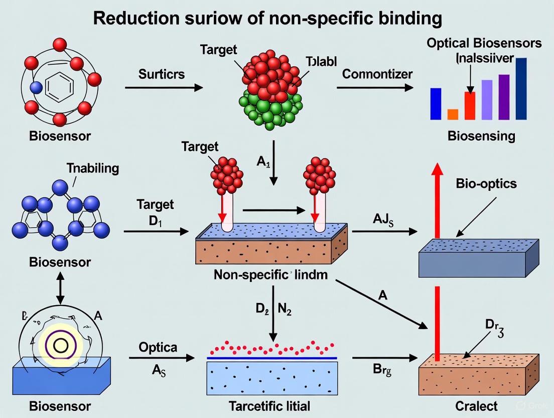 Strategies for Reducing Non-Specific Binding in Optical Biosensors: From Antifouling Coatings to Advanced Detection