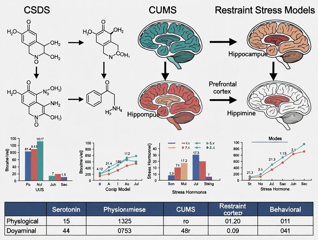Chronic Stress Models Decoded: A Comparative Analysis of CSDS, CUMS, and Restraint Stress for Preclinical Research