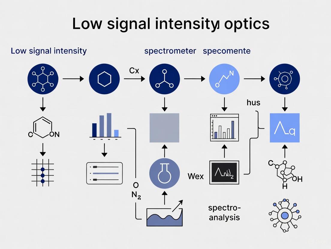 Restoring Spectrometer Performance: A Comprehensive Guide to Diagnosing and Fixing Low Signal Intensity