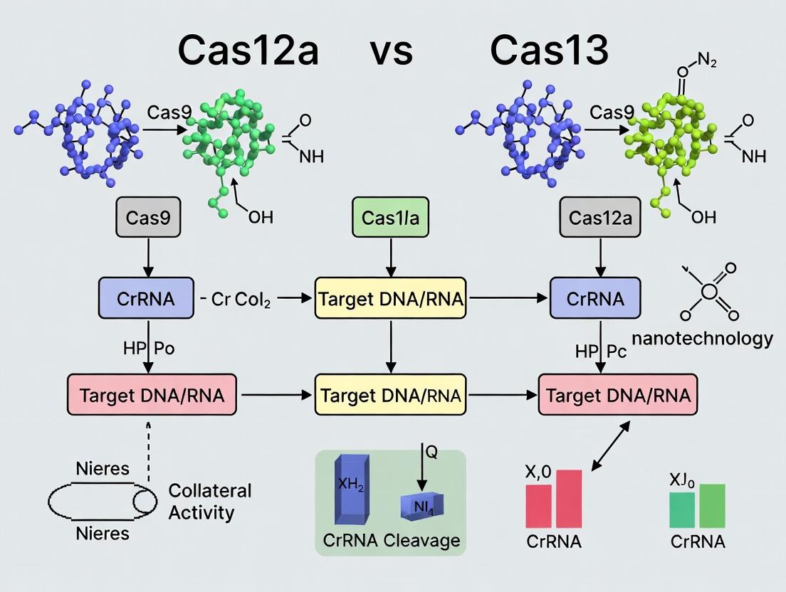 Cas12a vs Cas13: A Comprehensive Benchmarking Review for Nucleic Acid Diagnostics