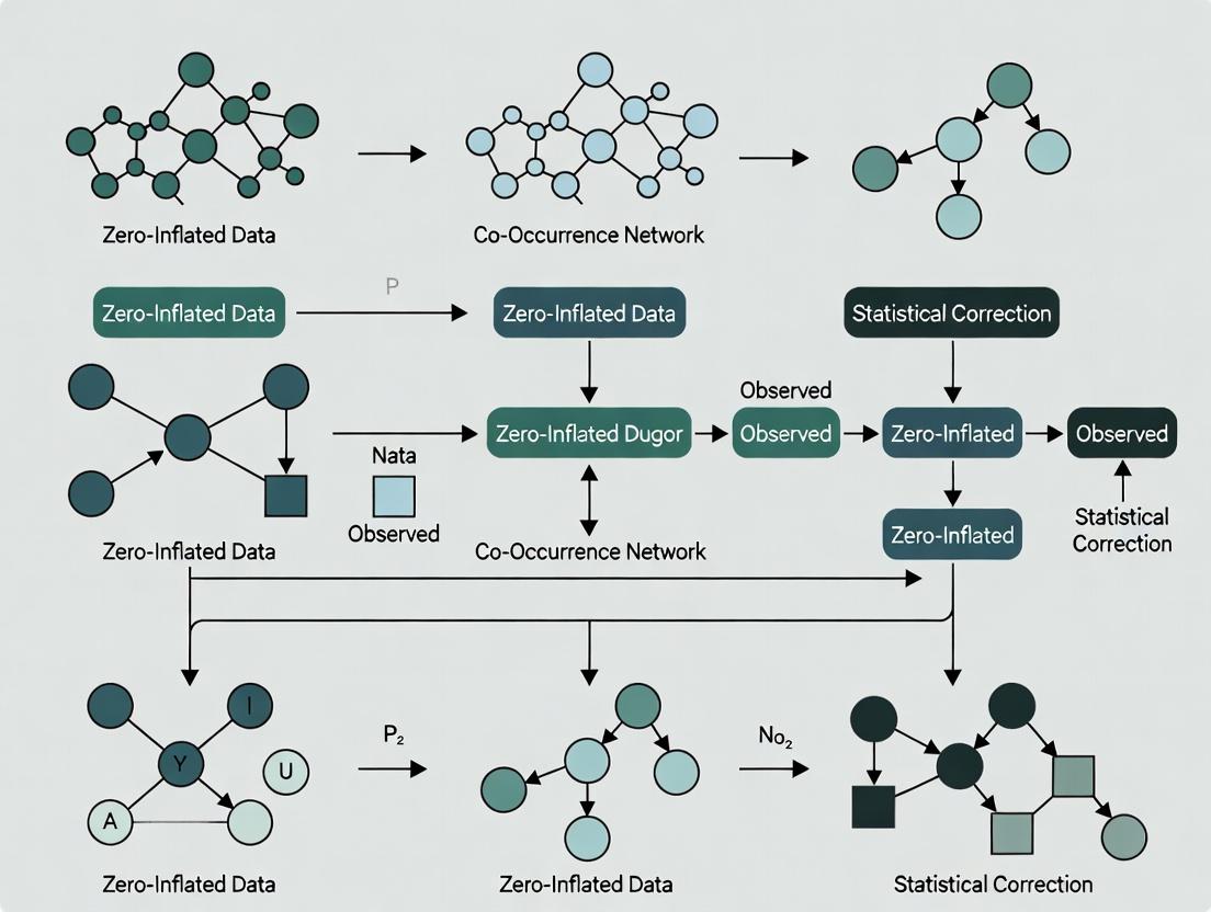 Zero-Inflated Data in Co-Occurrence Networks: Methods, Solutions, and Applications for Biomedical Research