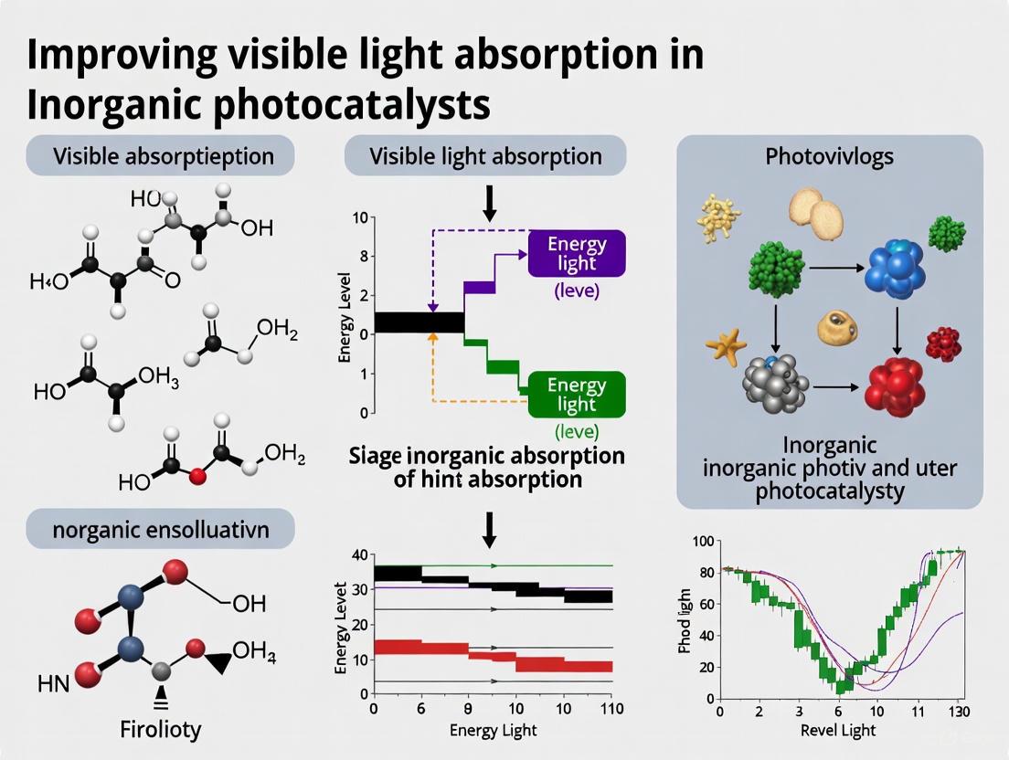 Strategies for Enhancing Visible Light Absorption in Inorganic Photocatalysts: From Bandgap Engineering to Hybrid Materials
