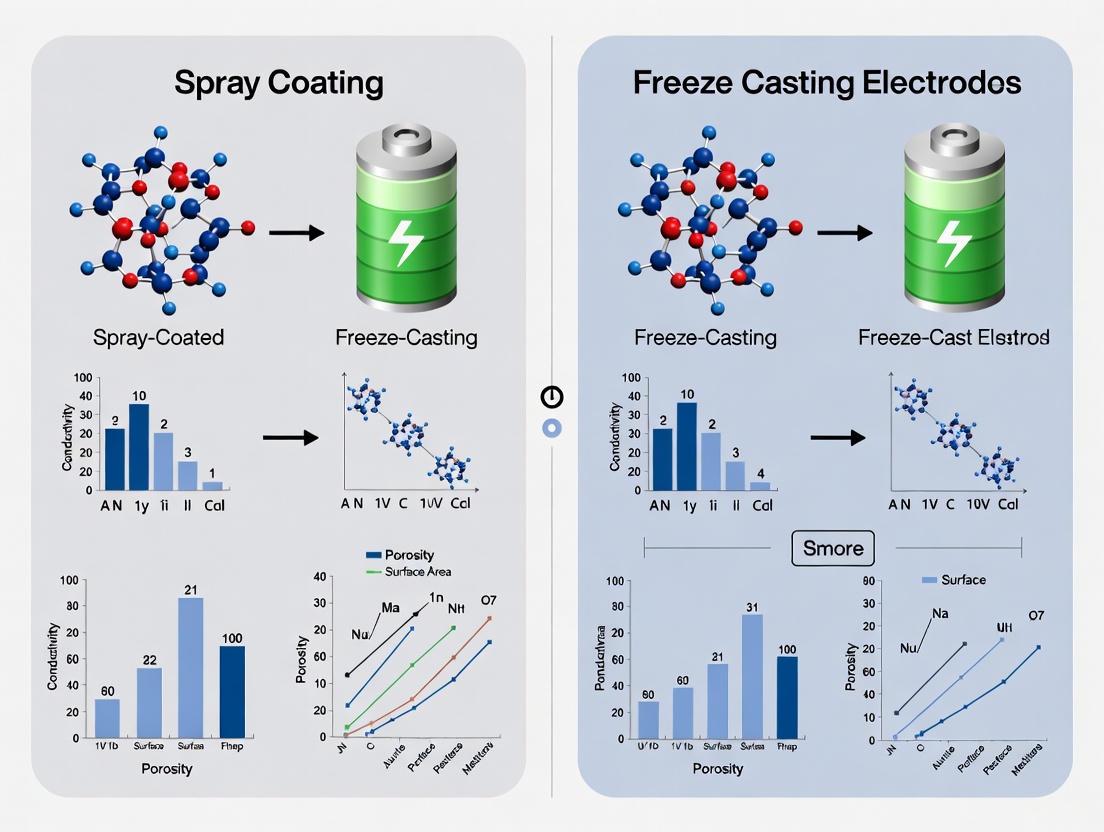 Spray Coating vs. Freeze Casting for Advanced Electrodes: A Comparative Analysis of Performance and Applications