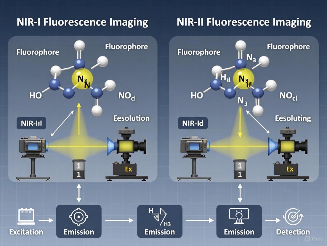 NIR-I vs NIR-II Fluorescence Imaging: A Comprehensive Analysis of Resolution and Contrast for Biomedical Applications