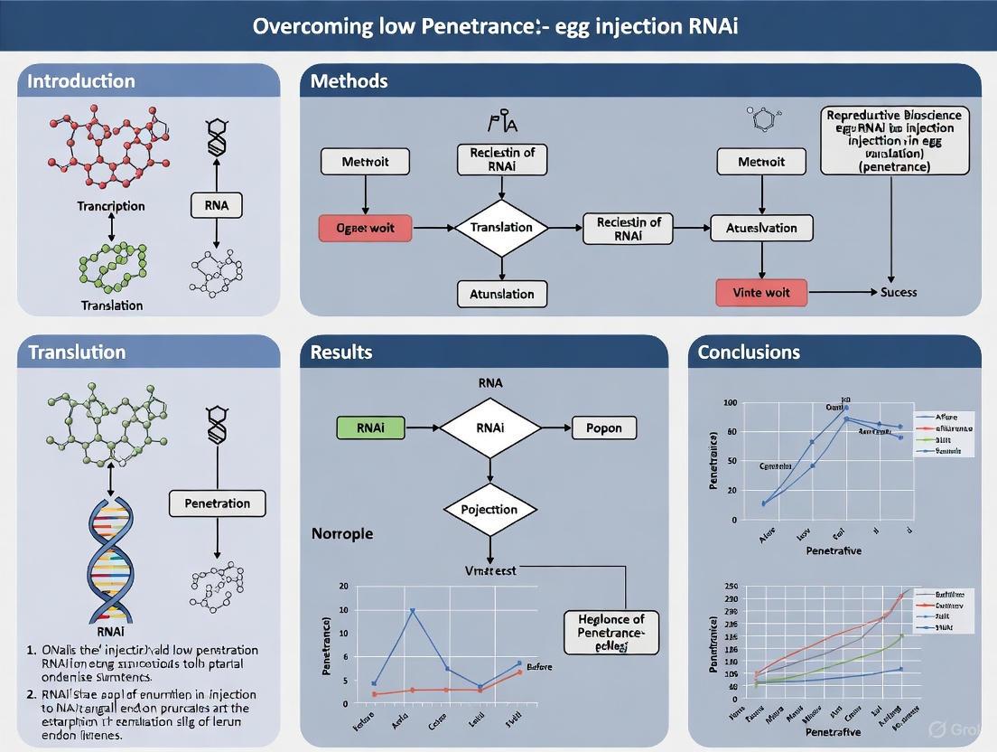 Overcoming Low Penetrance in Egg Injection RNAi: Strategies for Robust Gene Silencing in Embryonic Systems