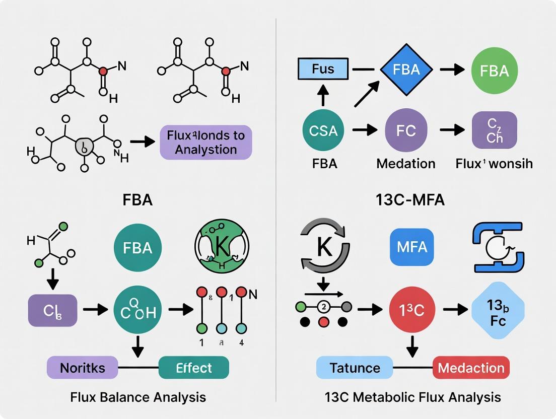 FBA vs 13C-MFA: A Critical Guide to Metabolic Flux Analysis for Systems Biology and Pharmaceutical Research