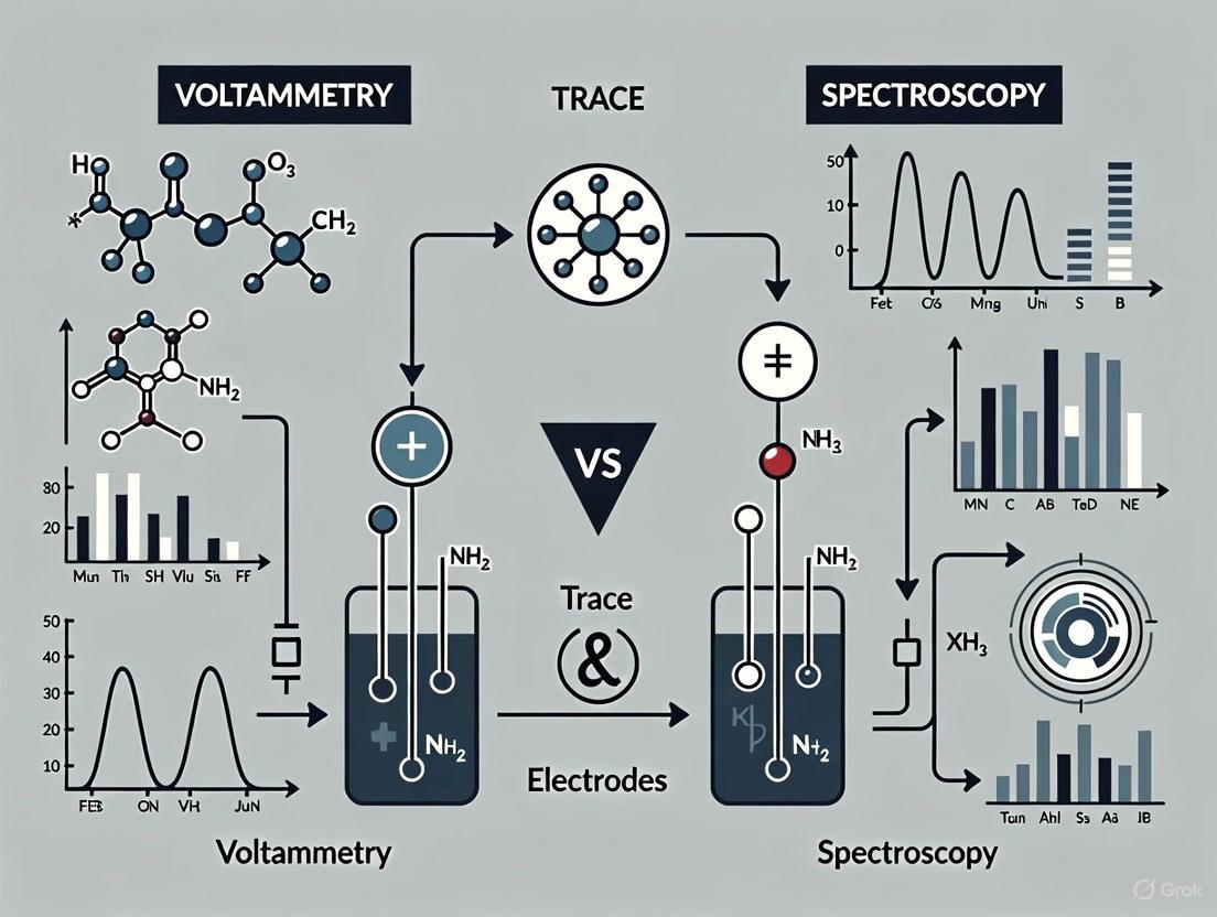 Voltammetry vs. Spectroscopy for Trace Analysis: A Comprehensive Guide for Researchers and Drug Development Professionals