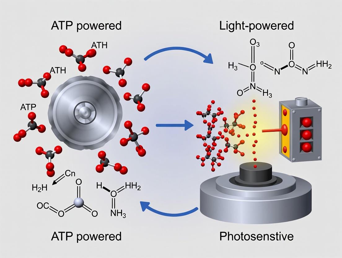 Powering Nanomachines: ATP vs. Light-Driven Molecular Systems for Biomedical Applications
