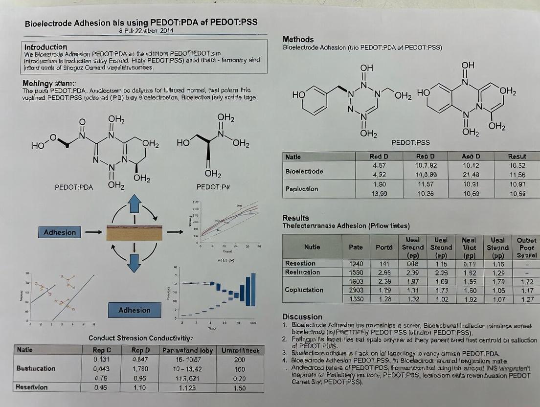 PEDOT:PSS vs. PEDOT:PDA: A Comprehensive Guide to Bioelectrode Adhesion for Biomedical Research