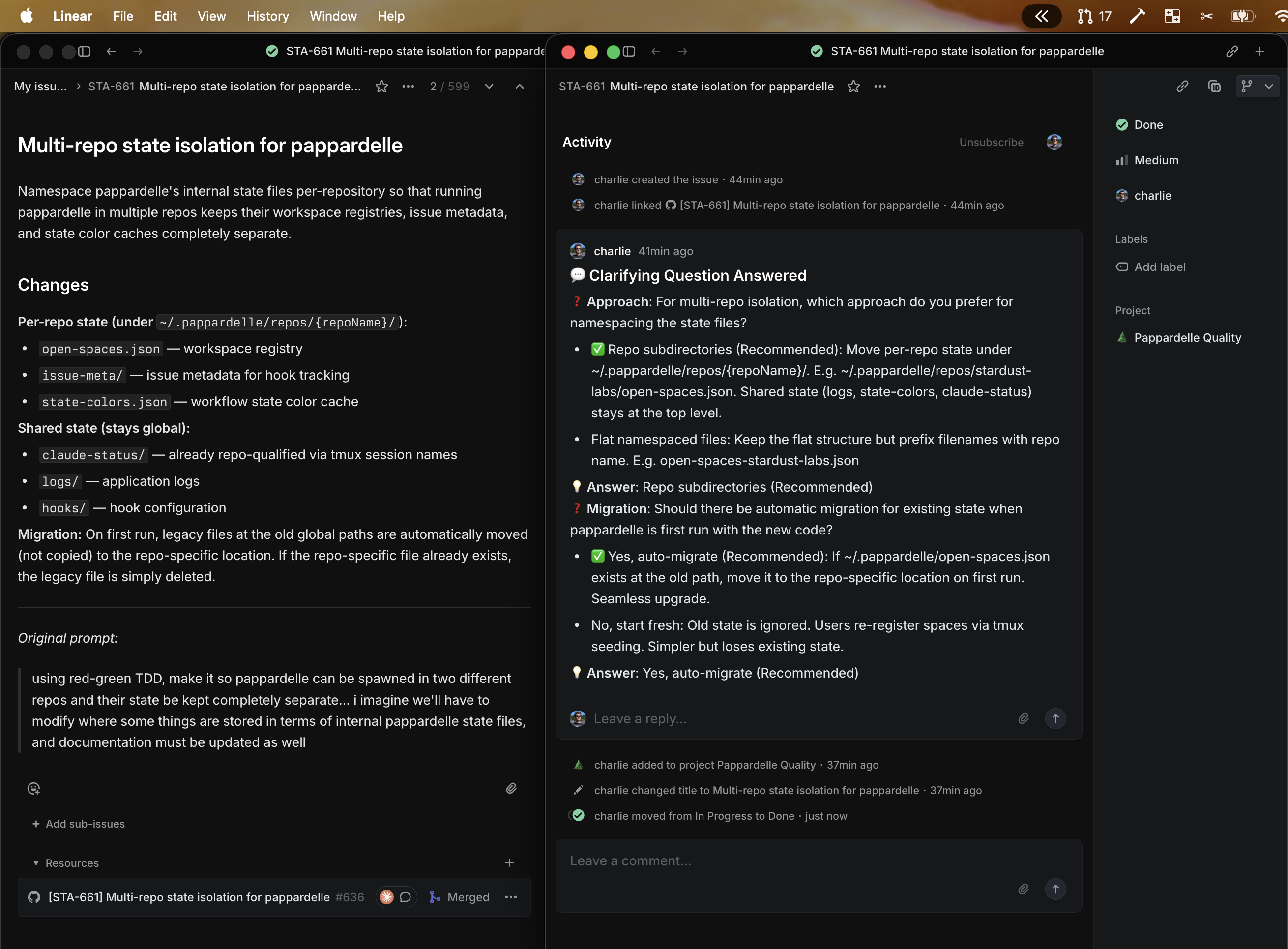 Spec-driven development in Linear