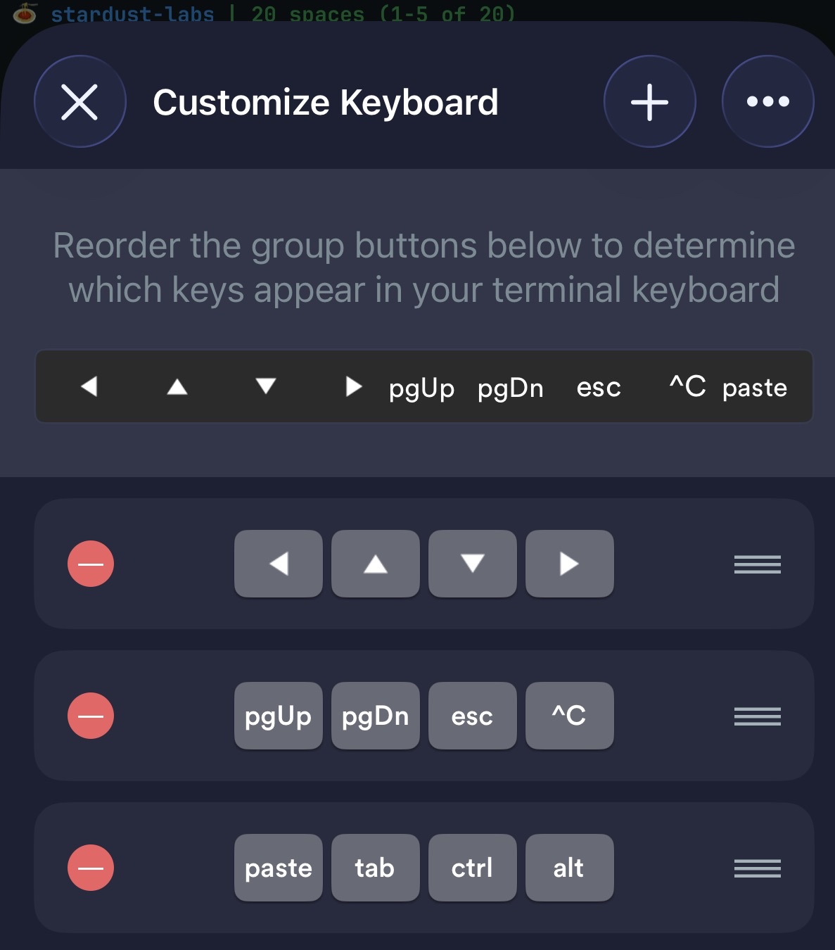 Termius keyboard shortcuts