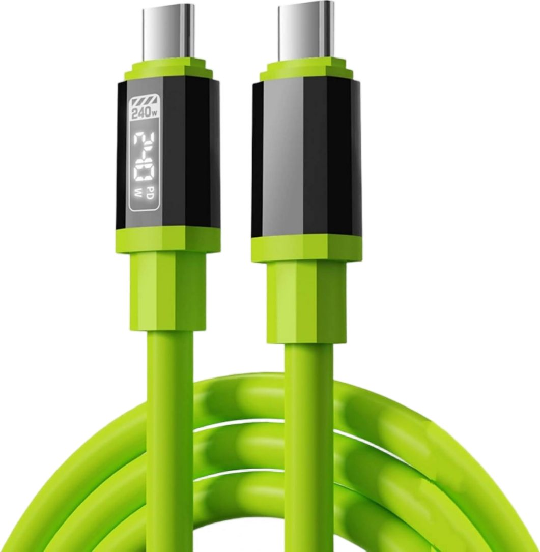 OEM 240W OD6.0 Soft TPE Cable with Smart Power Display - Wholesale USB Cable from China Factory
