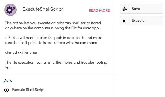 Screenshot of the ExecuteShellScript Plugin