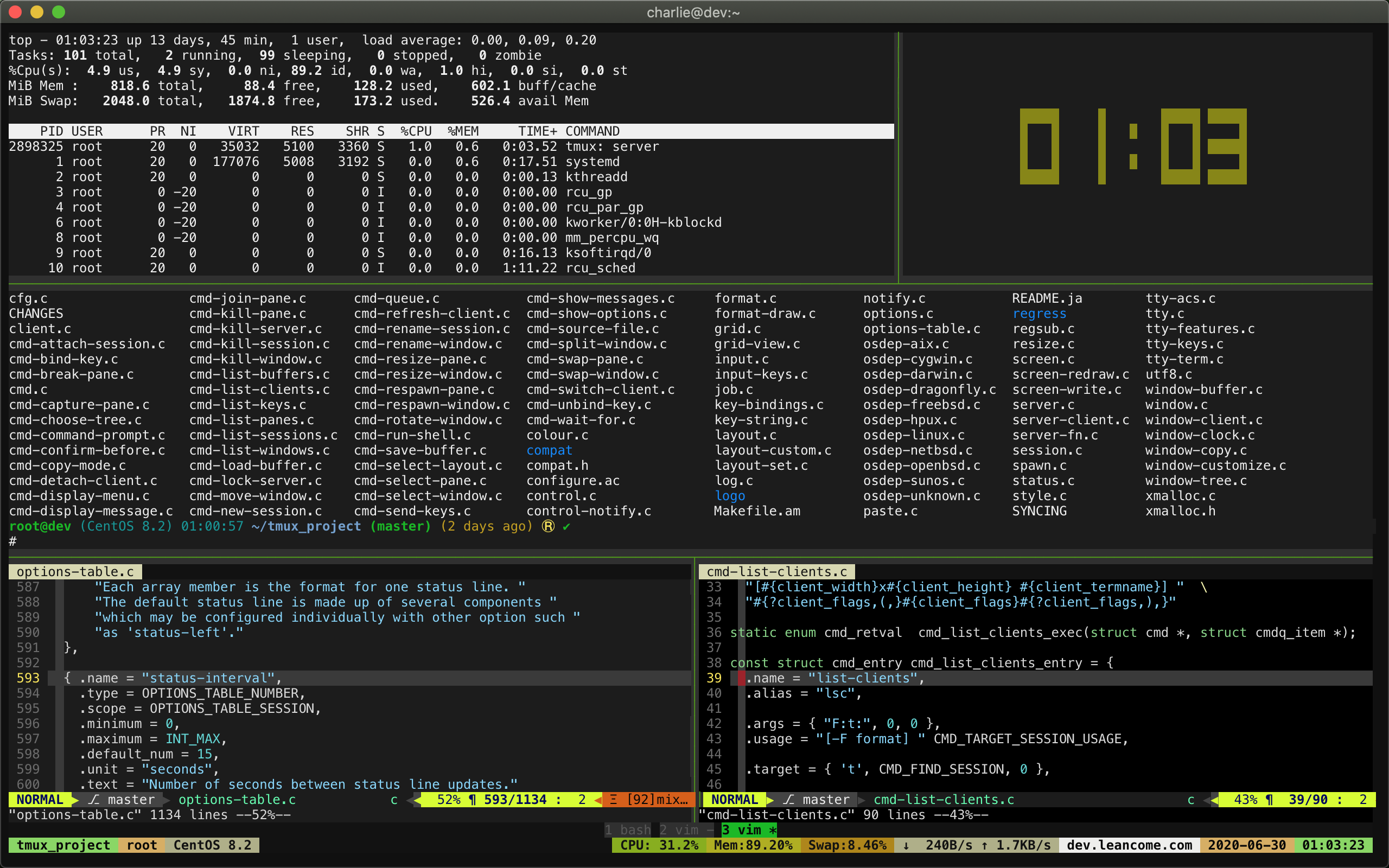 tmux-wenyanet