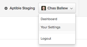Aptible Account Dropdown