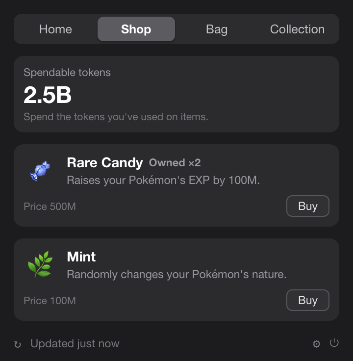 Token Shop — Rare Candy and Mint