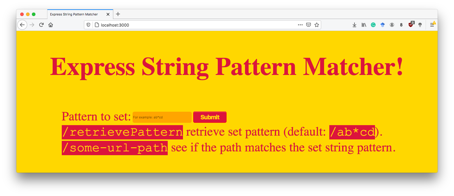 Express String Pattern Matcher