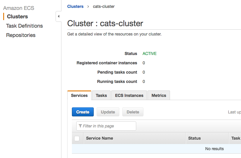 Cluster overview page