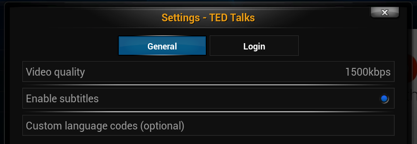 settings screen shot
