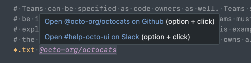 click to open username in GitHub