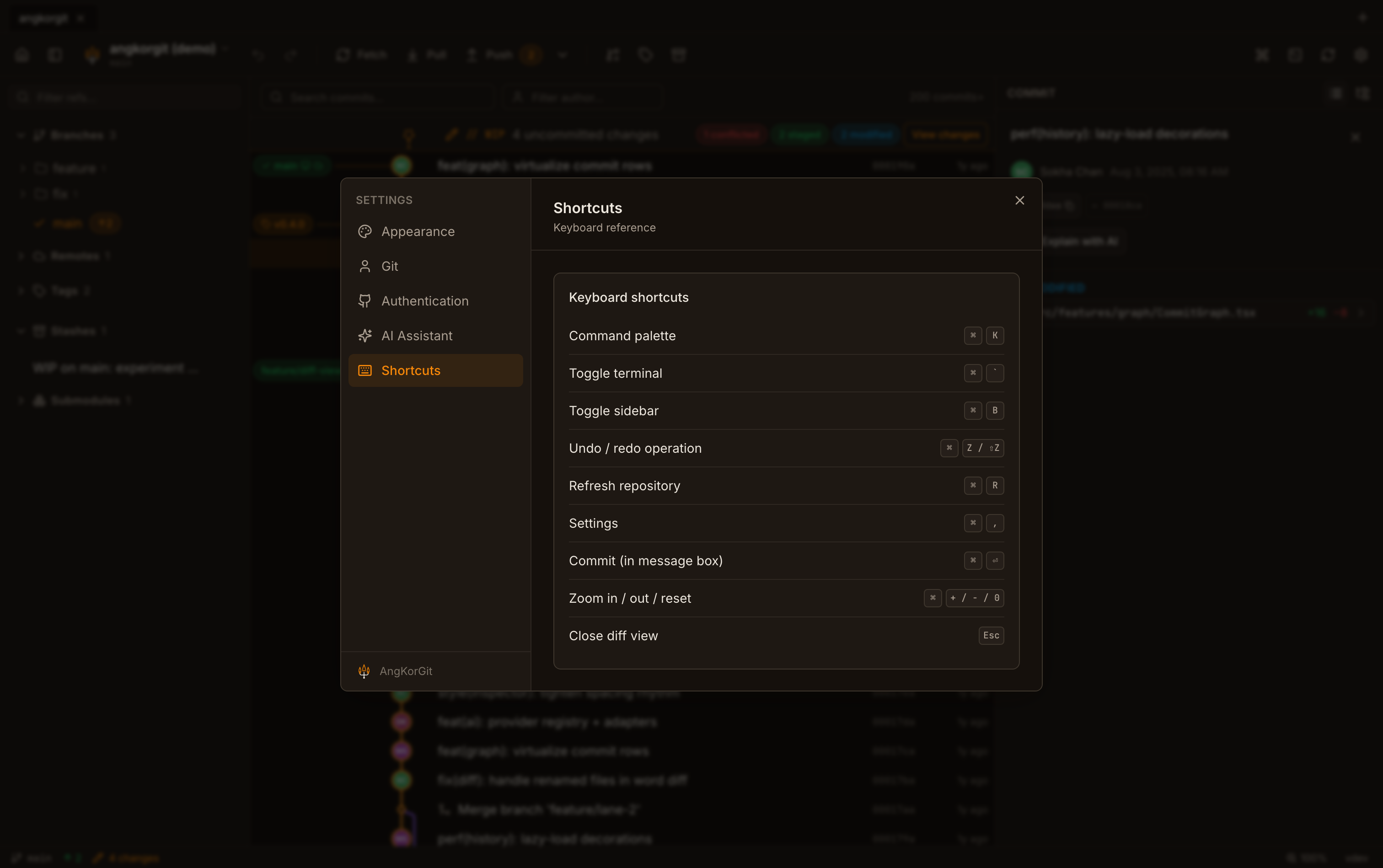 Keyboard shortcuts overview