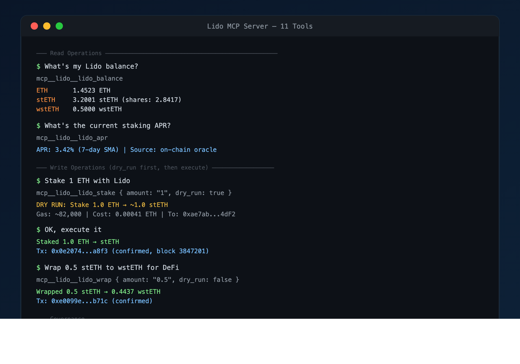 Lido MCP Server screenshot 2