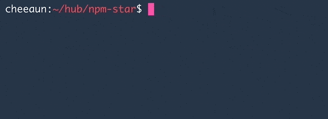 Screenshot of npm-star