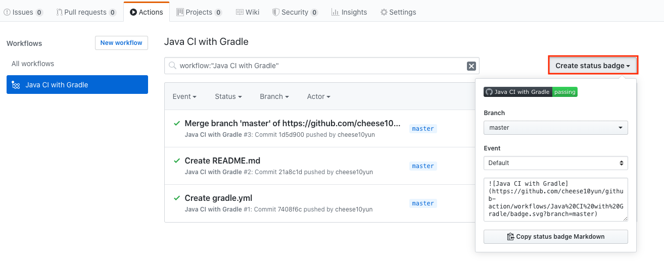 github actions gradle