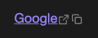 Copy button next to a link
