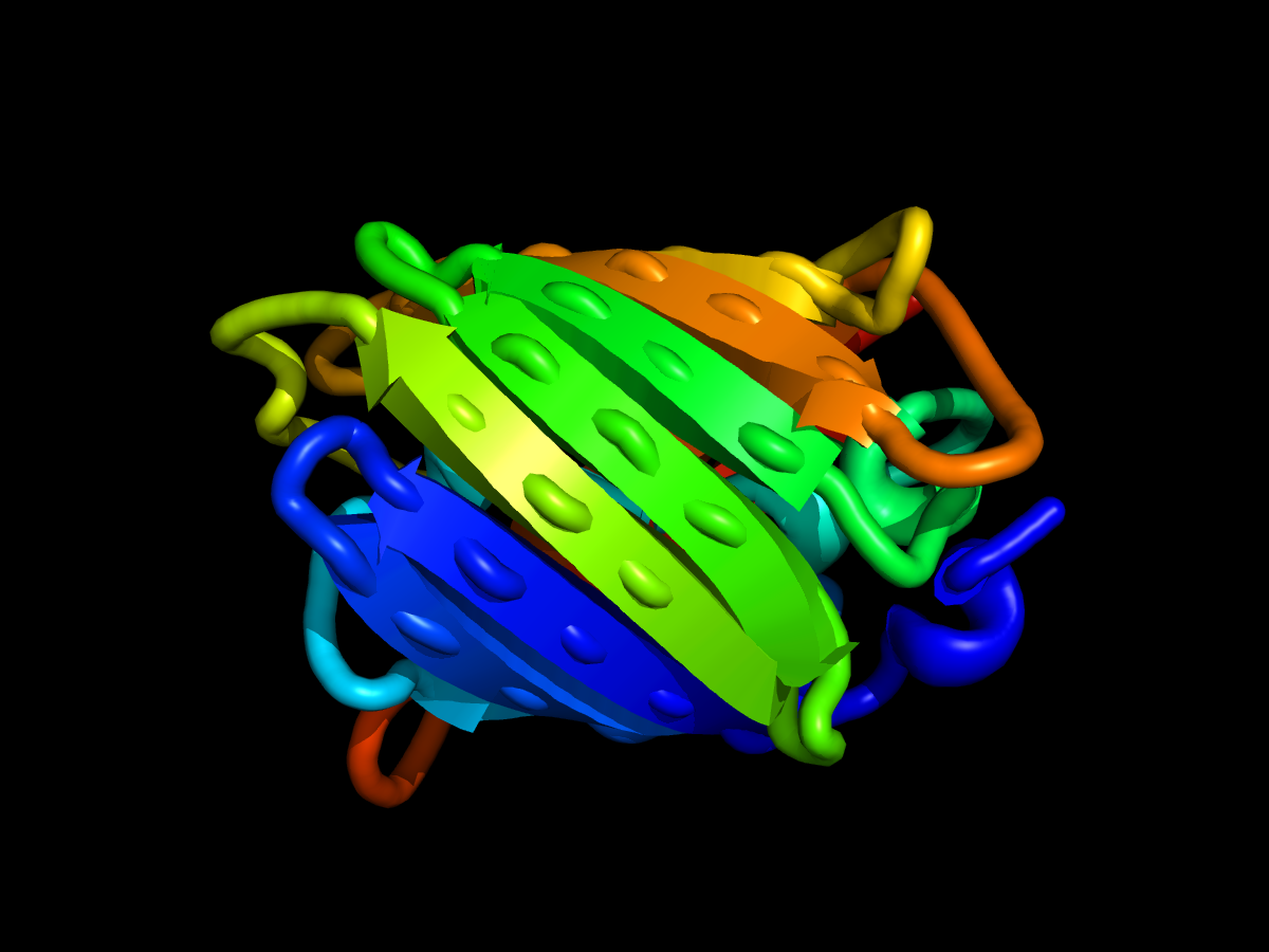 GFP (1EMA) as chunky print-ready ribbons with the reinforcing backbone spine