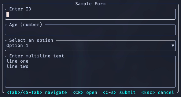 input form example