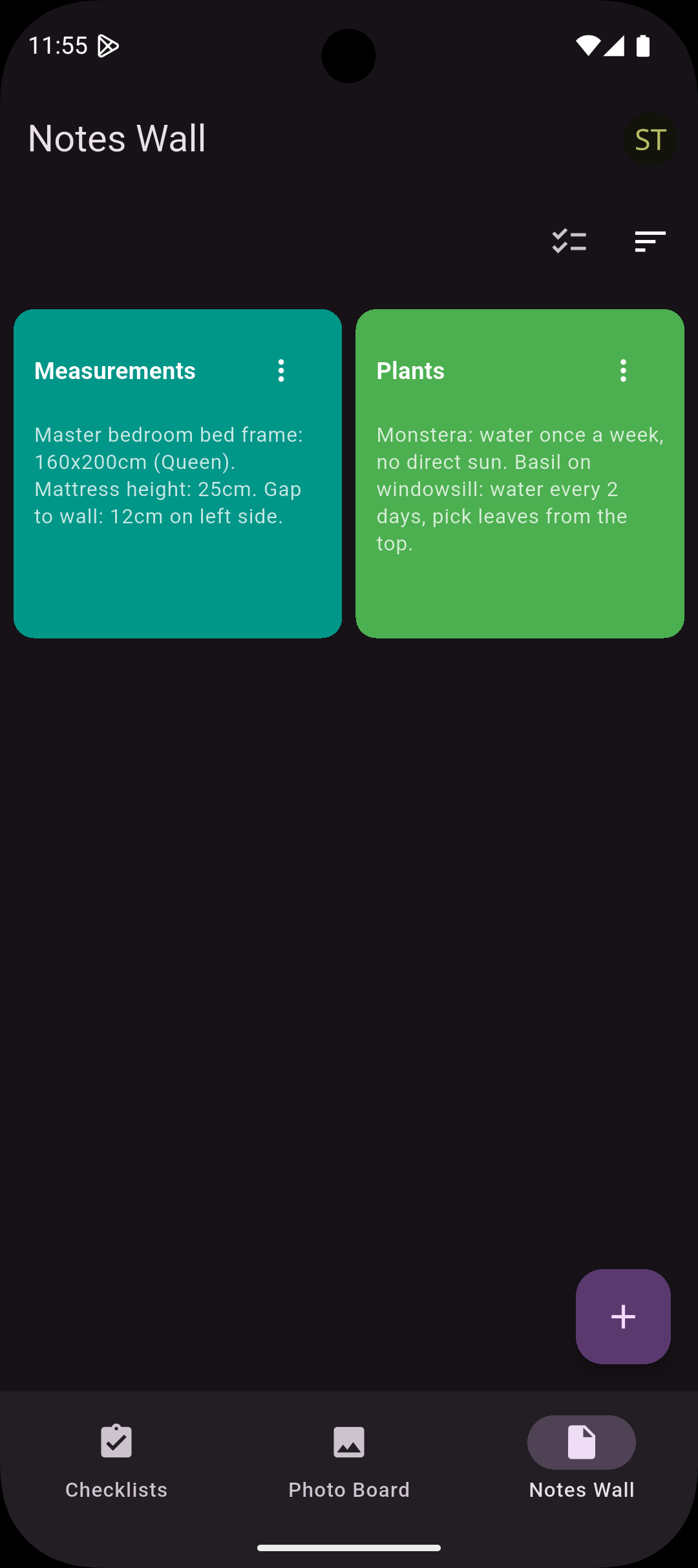Notes wall