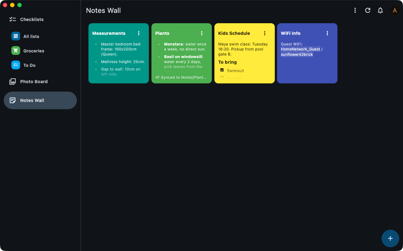 Notes wall