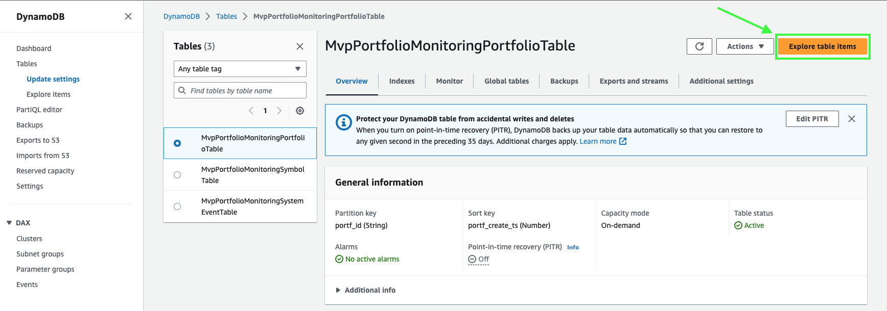 DynamoDB Table Items