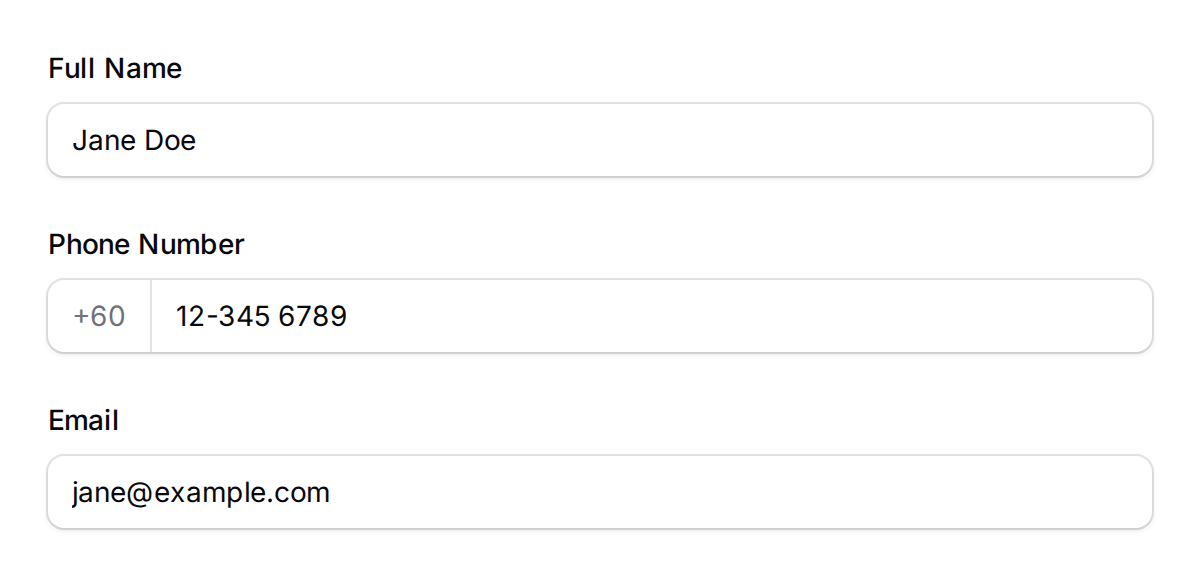 Form with custom CSS