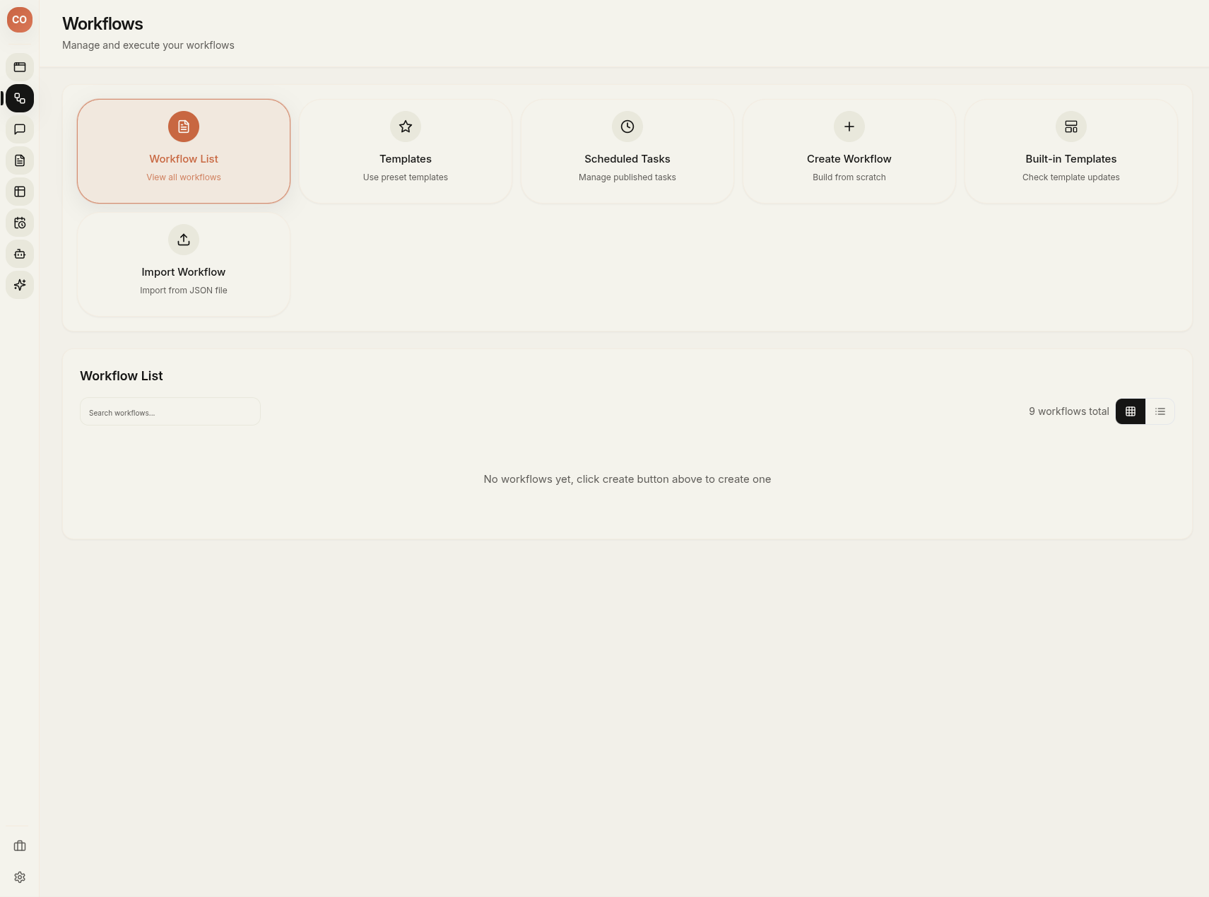 ChengOS workflow management
