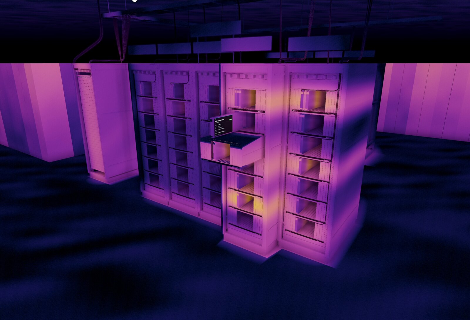 The thermal view: the hottest shelves glow yellow